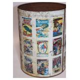 Vintage Superman Comic-Themed Wastebasket