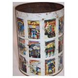 Vintage Superman Comic-Themed Wastebasket