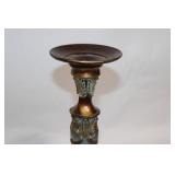 Pair of Ornate Bronze Candle Holders with Antique Finish