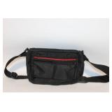 Black Fanny Pack with Red Interior