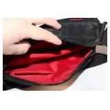 Black Fanny Pack with Red Interior