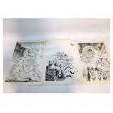 Trio of Richard P. Havard Surrealist Lithographs
