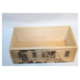 Set of Wooden Boxes and Candle Holder with Farmhouse Design