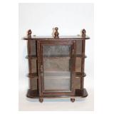 Vintage Wooden Hanging Display Cabinet with Glass Door