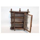 Vintage Wooden Hanging Display Cabinet with Glass Door