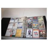 Collection of Sports Trading Cards in Binder, Featuring Various Sports and Players