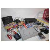 Vintage Gaming Collection with Sony PlayStation, Nintendo 64, and Sega Genesis Consoles