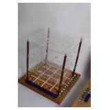 Deluxe Checkline Game with Marbles and Acrylic Board