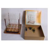 Deluxe Checkline Game with Marbles and Acrylic Board