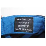 Blue and White Baseball Cap with Embroidered Lion Design