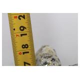 18-Inch Porcelain Harlequin Doll with Metallic Fabric Costuming