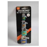 Set of 4 Diamond Padlocks with Keys