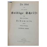 Antique German Book Set – 4 Vintage Books, Including a German Bible