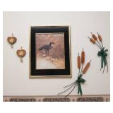 Goose & Ducklings Print with Elegant Frame & Wooden Wall Hangings