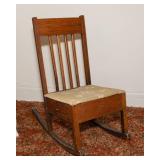 Antique Sewing Rocking Chair with Storage Drawer