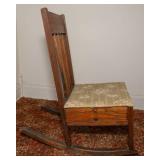 Antique Sewing Rocking Chair with Storage Drawer