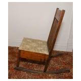 Antique Sewing Rocking Chair with Storage Drawer