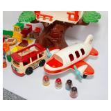 Vintage Hasbro Weebles Airplane & Vintage Hasbro Treehouse - Includes Weebles People & Miscellaneous Pieces