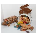 Vintage Wooden Blocks & Wood Toy Room Decor