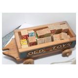 Vintage Wooden Blocks & Wood Toy Room Decor