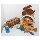 Vintage Wooden Blocks & Wood Toy Room Decor