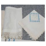 Lot of 10 Vintage Embroidered Linens – Table Runners & Small Table Coverings