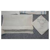 Lot of 10 Vintage Embroidered Linens – Table Runners & Small Table Coverings