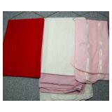 Lot of 6 Tablecloths – Reds & Pinks, Vintage Style