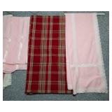 Lot of 6 Tablecloths – Reds & Pinks, Vintage Style