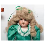 Lot of 2 Porcelain Dolls, Doll Chair & Doll Rocking Chair