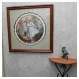 "Mary, Mary Quite Contrary" Wall Art, Blue Jay Figurine & Wall Shelf Lot