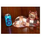 Vintage 1970s Ceramic Patchwork Decoupage Cat