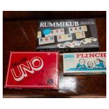 Lot of 3 Board Games – Rummikub, Deluxe Uno & Flinch