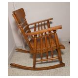 Antique Craftsman Oak Bentwood Rocking Chair