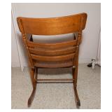 Antique Craftsman Oak Bentwood Rocking Chair