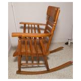 Antique Craftsman Oak Bentwood Rocking Chair