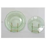 Two Uranium Glass Plates – Glows Under UV Light!