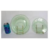 Two Uranium Glass Plates – Glows Under UV Light!