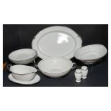 Wedding Bells by Deville Fine China – Platinum Trim & Thin Line Serving Ware Set