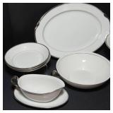 Wedding Bells by Deville Fine China – Platinum Trim & Thin Line Serving Ware Set
