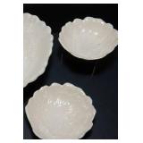 Vintage Pearlescent Cabbage Bowl Set – Large Bowl with Four Smaller Matching Bowls