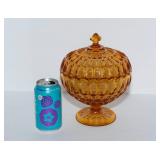 Vintage Fenton Glass Thumbprint Pedestal Candy Dish