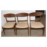 Set of Three Solid Wood Vintage Mid-Century Modern Side Chairs – Most Likely Stanley