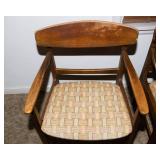 Pair of Solid Wood Vintage Mid-Century Modern Armchairs – Most Likely Stanley