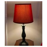 Table Lamp with Red Shade
