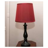 Table Lamp with Red Shade
