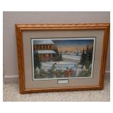 Yuletide - Chickadees by Sam Timm, Framed and Matted