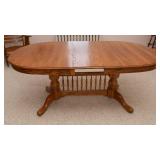 Keller Solid Oak Dining Table with 3 Leaves