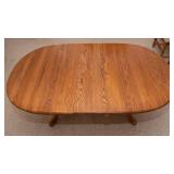 Keller Solid Oak Dining Table with 3 Leaves