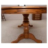 Keller Solid Oak Dining Table with 3 Leaves